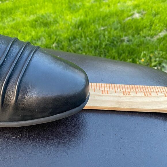 Earth Maize Womens Loafers Shoes Slip On Ruched Low Heel Leather Black Size 9D - Picture 9 of 9